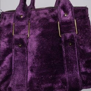 Purple velvet vintage boutique purse bag